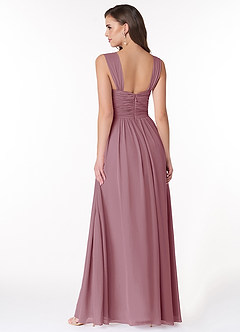 Azazie Zapheira Bridesmaid Dresses Vintage Mauve A-Line Ruched Chiffon Dress image2