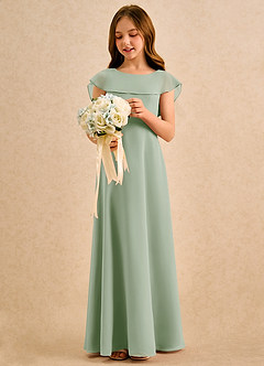 Azazie Kittie Girls Formal Flower Girl Klänningar Klä A-Line i Chiffong image3