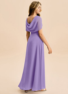 Azazie Emma Junior Robe Trapèze en Mousseline de soie Plissée Tahiti image6