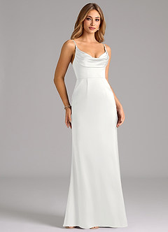 Azazie Aimee Bridesmaid Dresses White A-Line Sweetheart Neckline Stretch Satin Dress image3