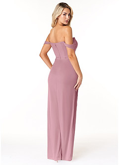 Azazie Tessa Final Sale Vintage Mauve Sheath Sweetheart Off-The-Shoulder Mesh Convertible Dress image5