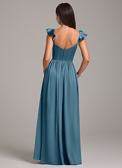 Azazie Denisse Bridesmaid Dresses Bermuda A-Line Ruched Stretch Satin Dress image2