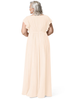Azazie Daphne Modest Bridesmaid Dresses A-Line Ruffled Chiffon Floor-Length Dress image49