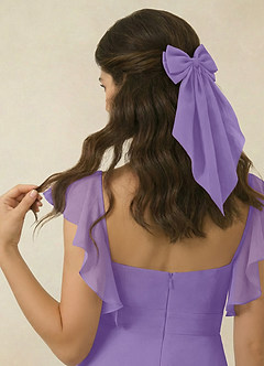 front Matching Color Chiffon Bow Hair Clip