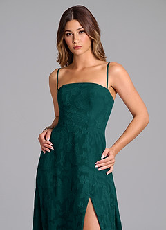 Azazie Wren Bridesmaid Dresses Pine A-Line Strapless Floral Burnout Dress image2