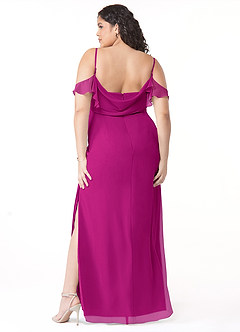 Azazie Emeralda Vestidos de damas de honor Vestido de Fucsia de Gasa de Recto con Vestidos sin tirantes image8