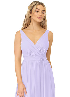 Azazie Kora Bridesmaid Dresses Lilac A-Line Pleated Chiffon Dress image6