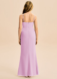 Azazie Buzzy Junior Robe Fourreau en Mousseline de soie Plissée Rose Bonbon image5