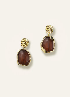 front Molten Resin Drop Earrings