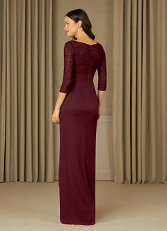 Azazie Macie vestidos de madre de la novia Vestido de Cabernet de Encaje de Recto con Scoop Lentejuelas image4