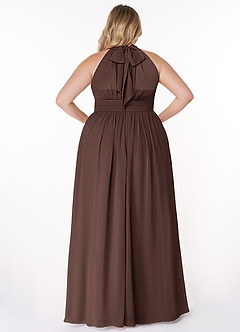 Azazie Iman Brautjungfernkleider A-Linie A-Linie Gerüscht Chiffon Kleid Ganache image9