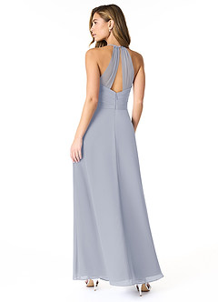 Azazie Dawn Final Sale Agave A-Line Pleated Chiffon Dress image2