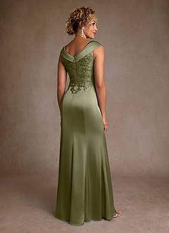 Azazie Santa Monica Mother of the Bride Dresses Pistachio A-Line Lace Dress image2