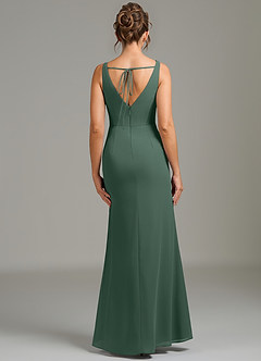 Azazie Leticia Bridesmaid Dresses Sea Moss Sheath Pleated Chiffon Dress image2