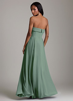Azazie Lucienne Bridesmaid Dresses Eucalyptus A-Line Strapless Chiffon Convertible Dress image2