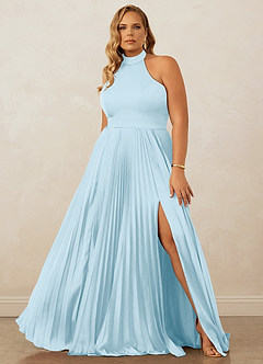 Christian Siriano Bridal for Azazie 1007 Bridesmaid Dresses Pleated Halter Stretch Satin A-line Dress image8