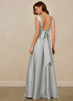 Christian Siriano Bridal for Azazie 1001 Robes de demoiselle d'honneur Robe Trapèze en Satin extensible Encolure en Forme de Cœur Argent image5