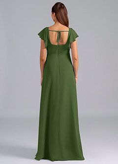 Azazie Bondi Maternity Bridesmaid Dresses A-Line Ruched Chiffon Floor-Length Dress image2
