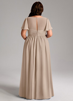 Azazie Verna Maternity Bridesmaid Dresses A-Line V-Neck Ruched Chiffon Floor-Length Dress image15