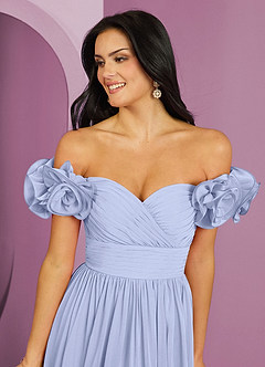 Barbie ♥ Azazie Bridesmaid Dresses Ice A-Line Off the Shoulder Chiffon Convertible Dress image9