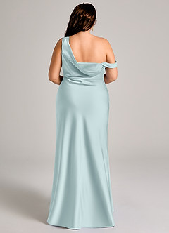 Azazie Madelyn Robes de demoiselle d'honneur Robe Sirène Convertible en Satin extensible Ue épaule Brume image16