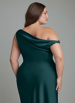 Azazie Emerson Abiti da Damigella Abito Sirena in Raso Elasticizzato Spalle Scoperte Pino image13