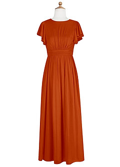 Azazie Mosley Junior Dark Green A-Line Ruched Mesh Dress image7
