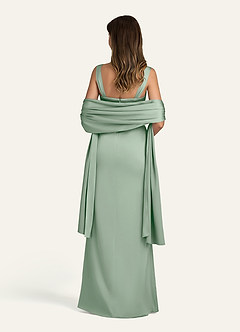 front Azazie Chal De Satén Elástico A Juego