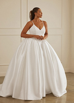 Christian Siriano Bridal for Azazie 2005 Wedding Dresses Basque Waist Crepe Back Satin and Mikado Ball Gown image12