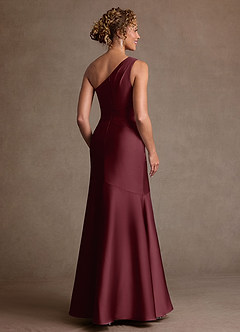 Azazie Haifa Suknie dla Matki Panny Młodej Syrena Jedno ramię Satyna elastyczna Długość podłogi Sukienka image2