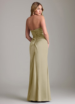 Azazie Lucille Bridesmaid Dresses Moss Green Mermaid Strapless Stretch Satin Convertible Dress image2