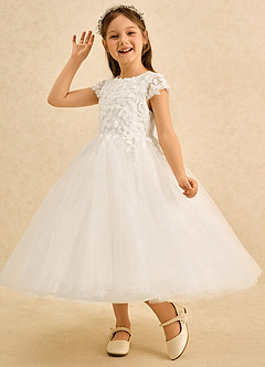 Azazie Sprinkle Flower Girl Klänningar Klä Balklänning i Spets image5