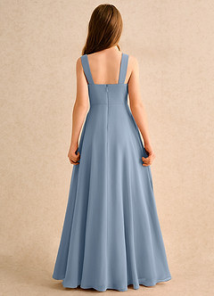 Azazie Makani Girls Formal Flower Girl Dresses Dusty Blue A-Line Sweetheart Neckline Chiffon Dress image2