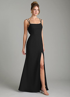 Azazie Egypt Bridesmaid Dresses Black Sheath Sweetheart Neckline Chiffon Dress image5