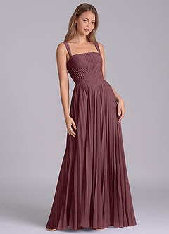 Azazie Mina Bridesmaid Dresses Sangria A-Line Pleated Chiffon Dress image5