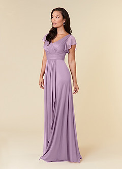 Azazie Reneya Mother of the Bride Dresses Wisteria A-Line Pleated Mesh Dress image2