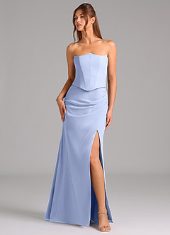 Azazie Jenine Bridesmaid Dresses Ice Mermaid Strapless Chiffon Dress image5