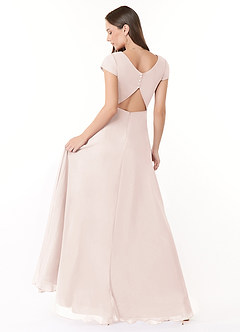 Azazie Hainsly Bridesmaid Dresses Rose Petal A-Line Sweetheart Neckline Chiffon Dress image4