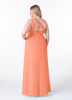 Azazie Maive Bridesmaid Dresses Sunset Sheath Pleated Ruffle Chiffon Dress image8