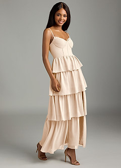 Azazie Kaiden Bridesmaid Dresses White Alabaster A-Line Sweetheart Neckline Chiffon Dress image3