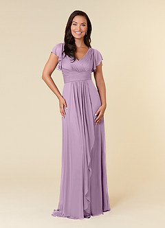 Azazie Reneya Mother of the Bride Dresses Wisteria A-Line Pleated Mesh Dress image1