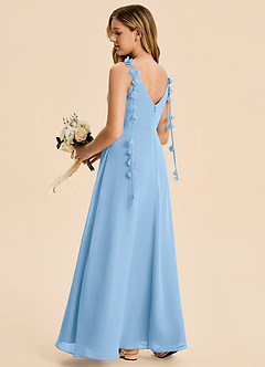 Azazie Gumdrop Junior Powder Blue Empire Pleated Chiffon Dress image4