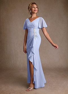 Azazie Suffolk Abiti per la Madre della Sposa Abito A-Line in Chiffon Plissettato Ghiaccio image2