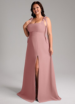 Azazie Debra Abiti da Damigella Abito Convertibile A-Line in Chiffon Con Tasche Rosa Polverosa image11