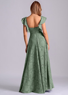 Azazie Leilani Bridesmaid Dresses Matcha A-Line Sweetheart Neckline Floral Burnout Dress image2