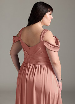 Azazie Lianne Jurken voor bruidsmeisjes Jurk van Stretch Satijn met A-Lijn Off the Shoulder Rozet image15