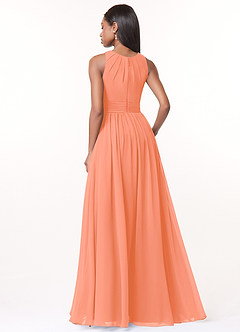 Azazie Harper Bridesmaid Dresses Sunset A-Line Pleated Chiffon Dress image2