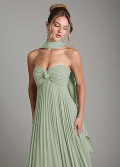 Azazie Tempest Abiti da Damigella Abito Convertibile Impero in Chiffon Corsetto Verde Salvia image8