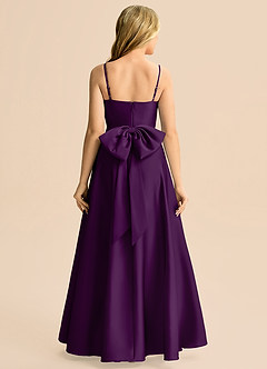 Azazie Rumi Junior Linia A Pofałdowany Satyna elastyczna Długość podłogi Młodsza druhna Sukienka image2