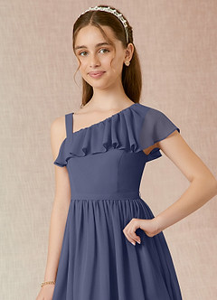 Azazie Mango Junior Stormy A-Line Ruched Chiffon Dress image4